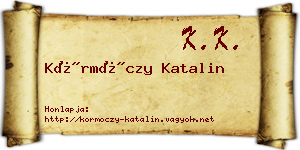 Körmöczy Katalin névjegykártya