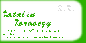 katalin kormoczy business card